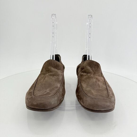 Eileen Fisher Sim Tumbled Nubuck Rye Taupe Suede Square Toe Loafer Flats Sz 8.5 - Picture 4 of 16
